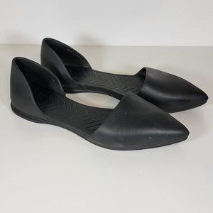 Native Women’s 9 Audrey Black Slip On Shoes Pointed Toe Flats Dorsay